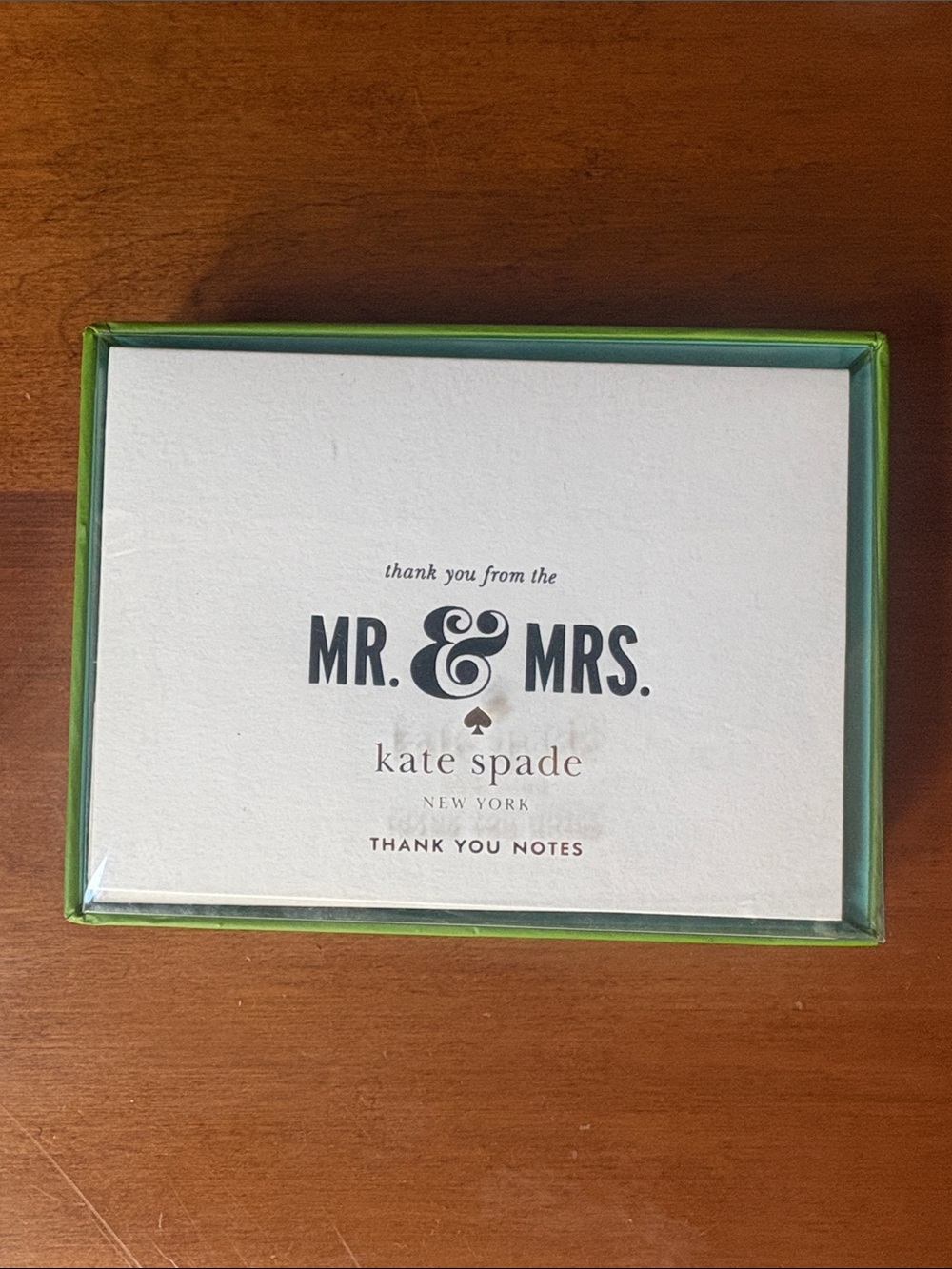 kate spade Mr. & Mrs. Thank You Notes - Green Trim